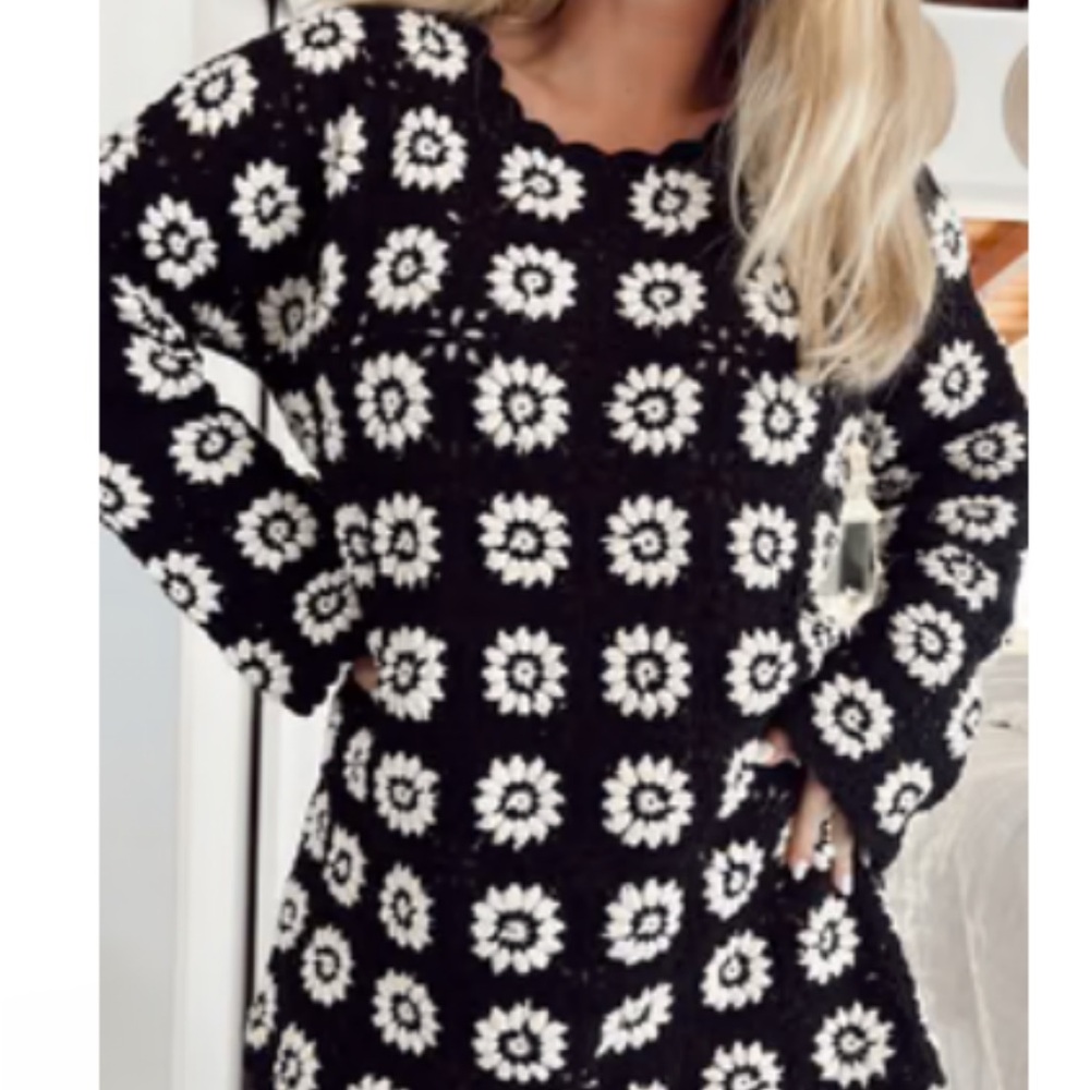 Show Me Your MuMu Black and White Crochet Dress